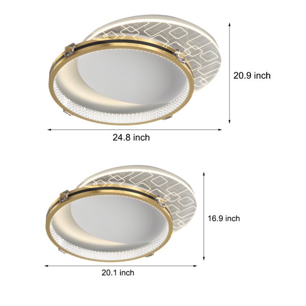 Round Acrylic Creative LED Three Step Dimming Modern Ceiling Lights Fixture - Image 3