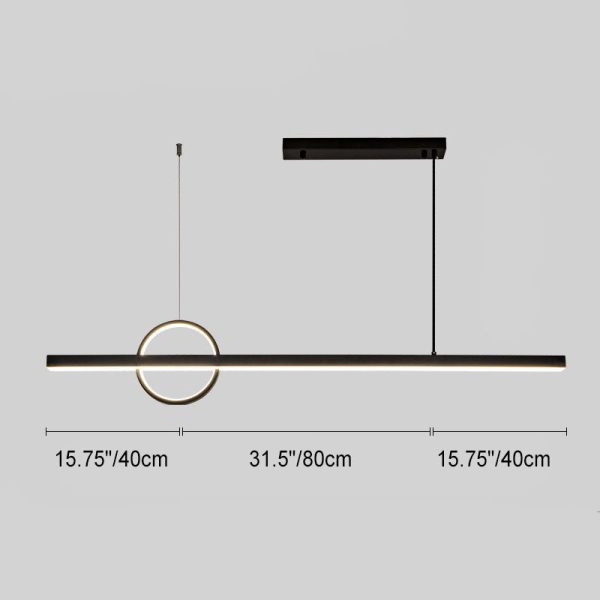 Modern Minimalist Line Circle Design Island Light LED Chandelier - Image 9