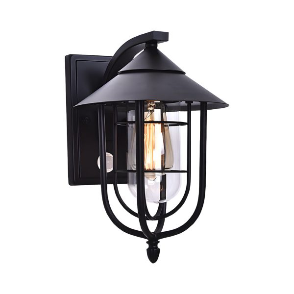 Waterproof Retro Iron Glass Motion Sensor Black Modern Outdoor Wall Lights - Image 7