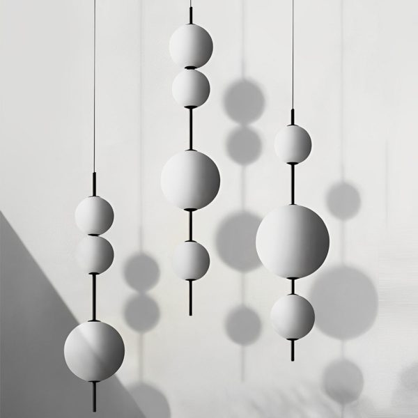 Gourd White Glass Bubbles LED Iron Nordic Chandelier Pendant Lighting - Image 6