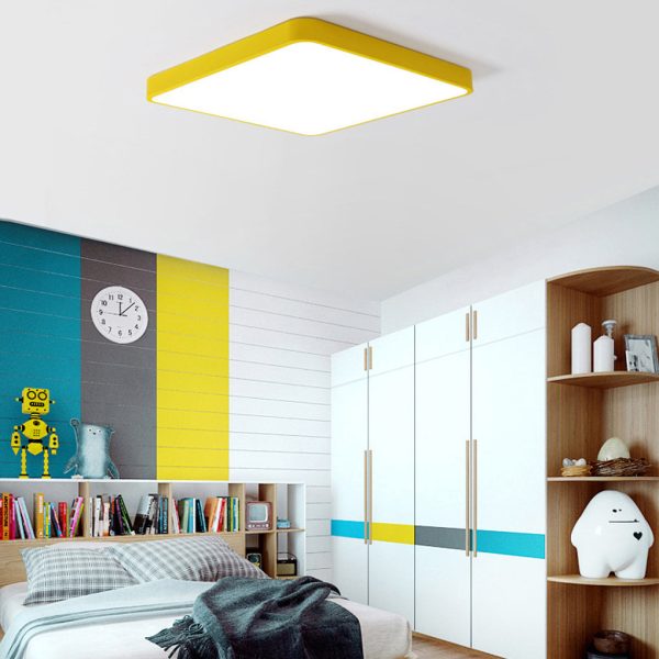 Square Modern Style Design Flush Mount Lighting Metal PVC Acrylic LED Bedroom Ceiling Lights - Image 2