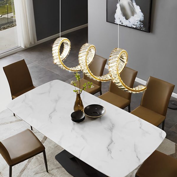 Creative Crystal Waves 3 Step Dimming LED Modern Dining Room Chandeliers - Image 3