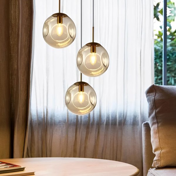Creative Glass Globe Metal Nordic Small Chandelier Pendant Lighting