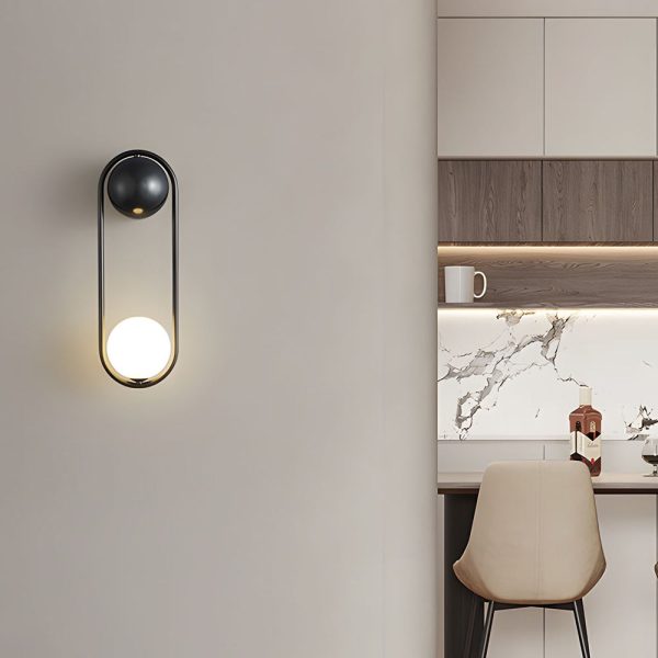 Mila Wall Sconce 1-light Glass Globe Wall Light - Gold/Black - Image 3