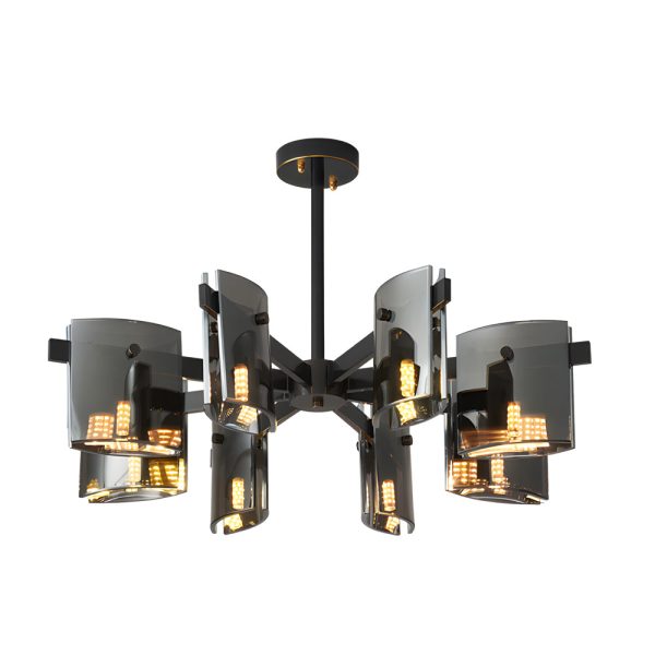 6/8-Light Dimmable Metallic Electroplated Glass Chandelier Lighting - Image 11