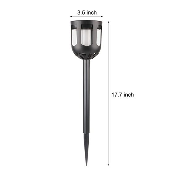 4-Pack Modern Black Solar LED Outdoor Path Light Set - Image 5