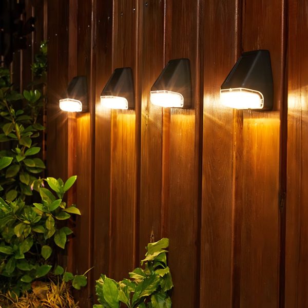 4 Pcs Dusk-to-Dawn Sensor Step Lights Outdoor Warm White LED Solar Stair Lighting - Image 4