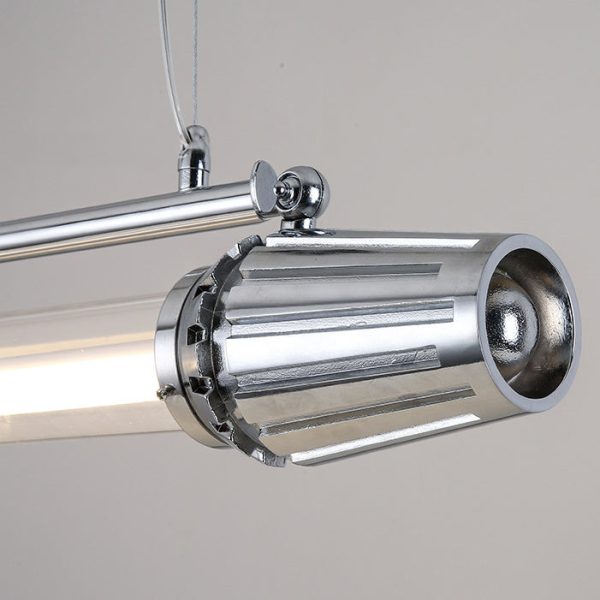 Contemporary Industrial Strip Aluminum Acrylic LED Island Light Chandelier For Dining Room - Image 8