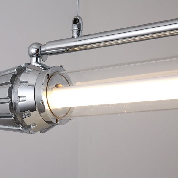 Contemporary Industrial Strip Aluminum Acrylic LED Island Light Chandelier For Dining Room - Image 6