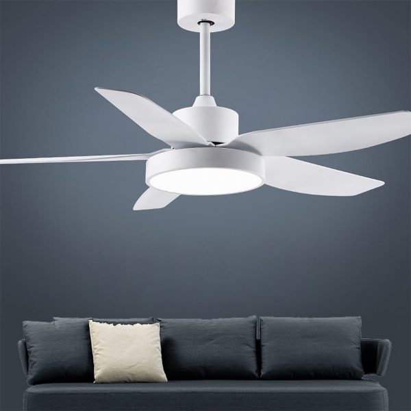 46 Inch LED 6-Speed Downrod Ceiling Fan Lights with Remote and 5 Quiet Reversible Blades - Image 5