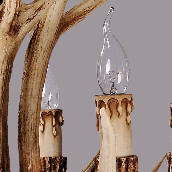 Country Style Antler Resin 6-Light Chandeliers - Image 6
