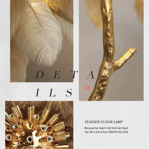 O'Moore Nordic Luxury Unique Ostrich Feather Floor Lamp/Table Lamp - Image 36