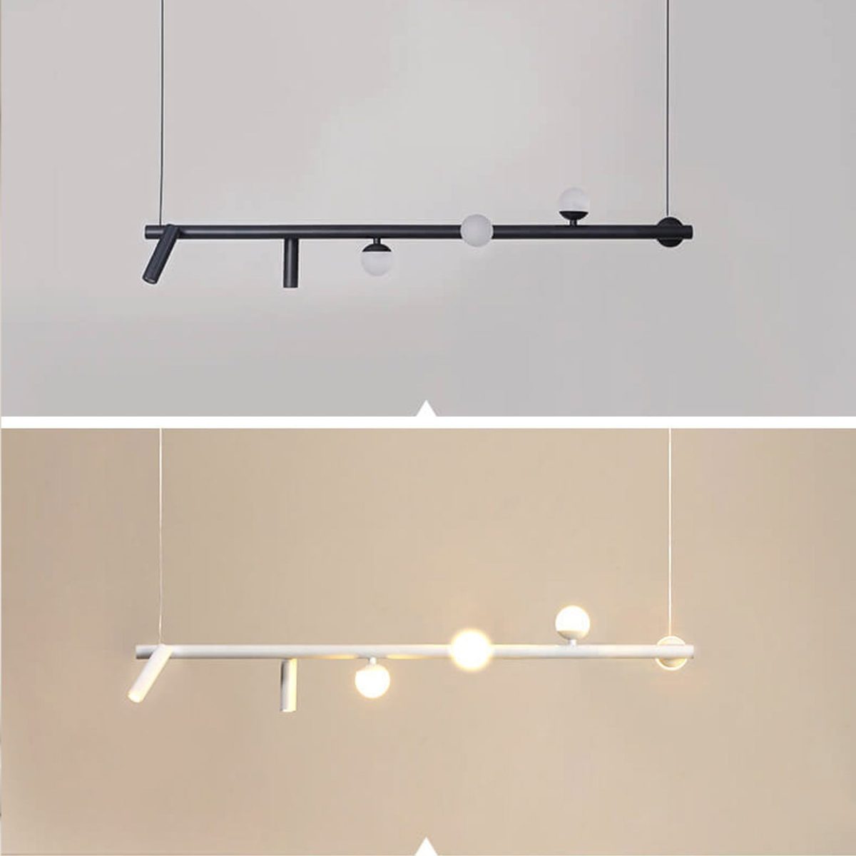 Minimalist  Island Light Linear 6/7 Light Acrylic Iron LED Chandelier - Image 19