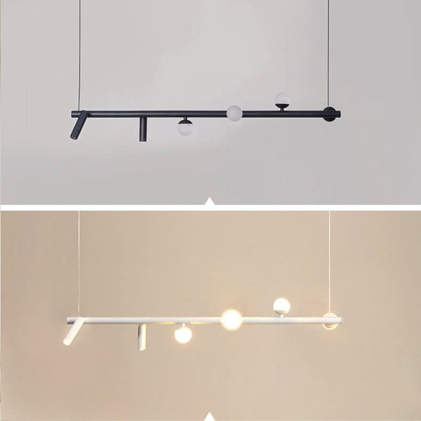 Minimalist  Island Light Linear 6/7 Light Acrylic Iron LED Chandelier - Image 19