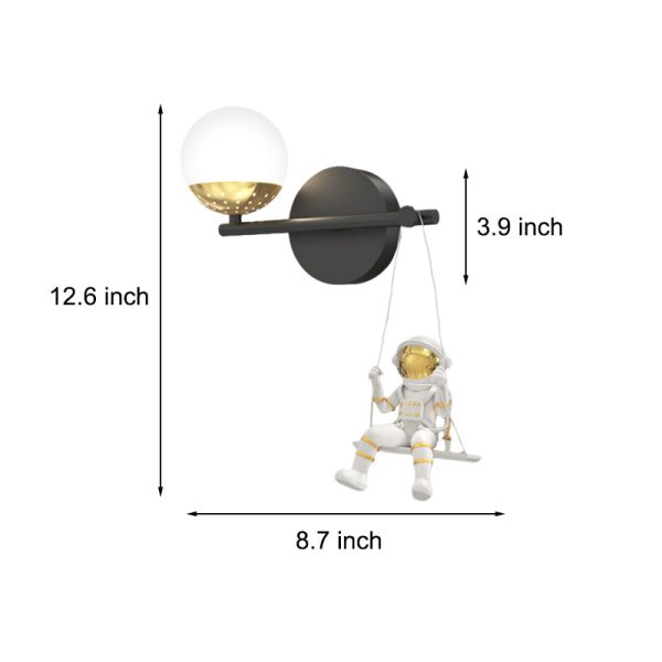 Acrylic Ball Resin Astronaut Decor Swing 3 Step Dimming Modern Wall Lights - Image 3