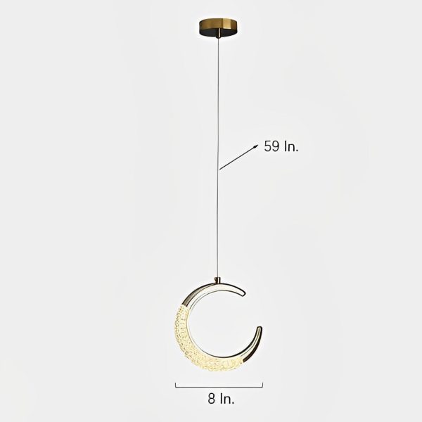 Curvy Moon Shaped LED Electroplated Modern Pendant Light Island Lights - Image 6