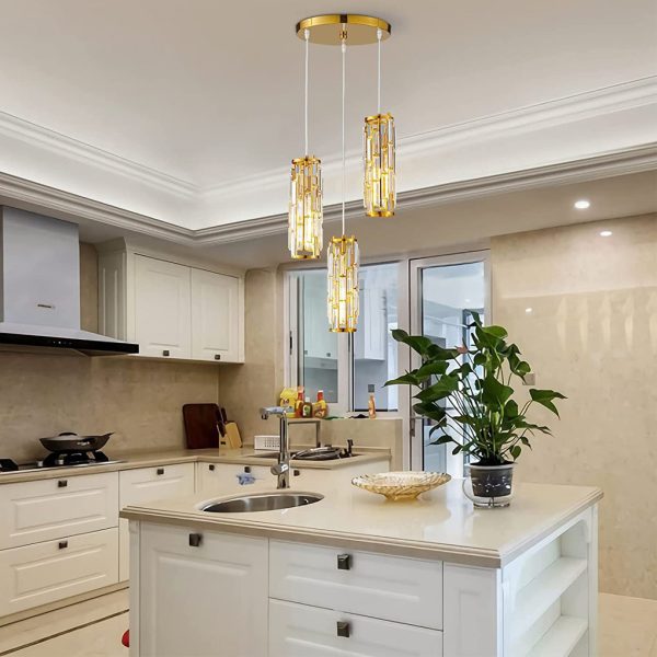 1 Pc Creative Iron Crystal Glass Industrial Style Chandelier Pendant Lights - Image 5