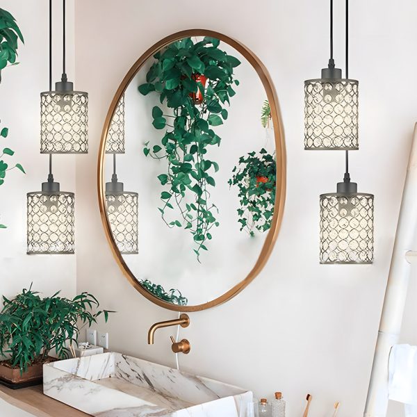 2 Pcs Cylinder Crystal Decorative Shade Minimalist Nordic Chandelier - Image 4