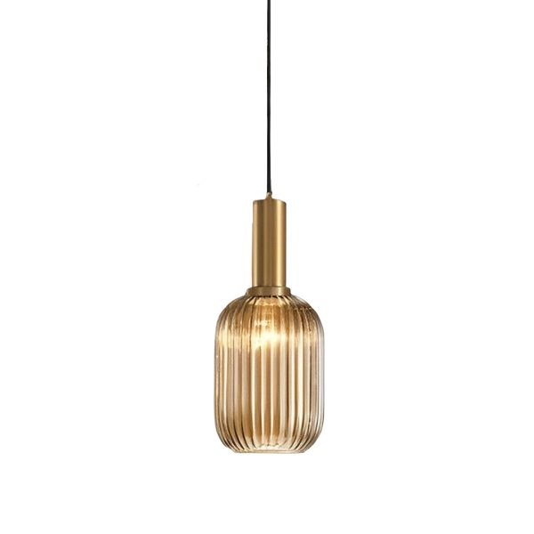 Glass Lantern Shaped Striped Creative Led Nordic Chandelier Pendant Lights - Image 10