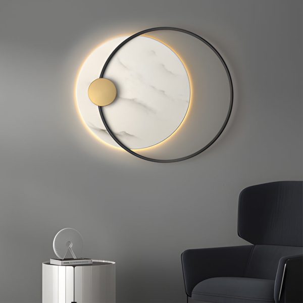Dia 13''/26'' Round Marble Decorative LED Wall Sconces for Home - Image 4