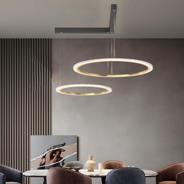 2/3 Circles Rings Three Step Dimming Minimalist Modern Ceiling Light Fixture - Image 4