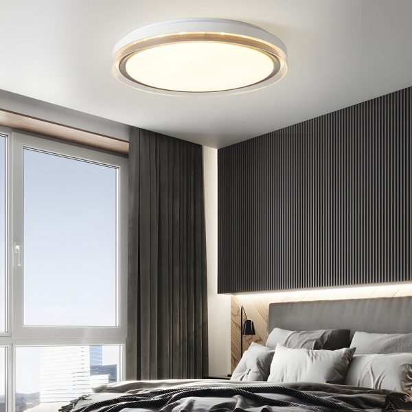 Round Acrylic Creative 3 Step Dimming LED White Modern Ceiling Light Fixture - Image 4