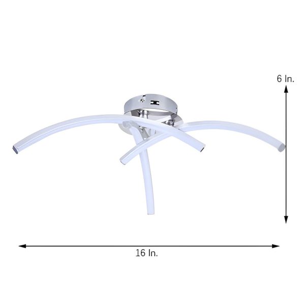 Geometric 3 Line LED Modern Ceiling Lights Flush Mount Lighting Chandelier - Image 5