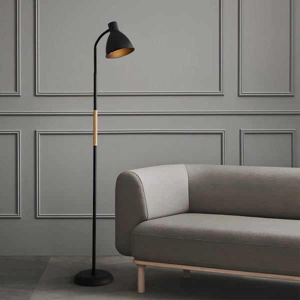 59 inch Wood and Metal Arc LED Task Floor Lamp - Image 4