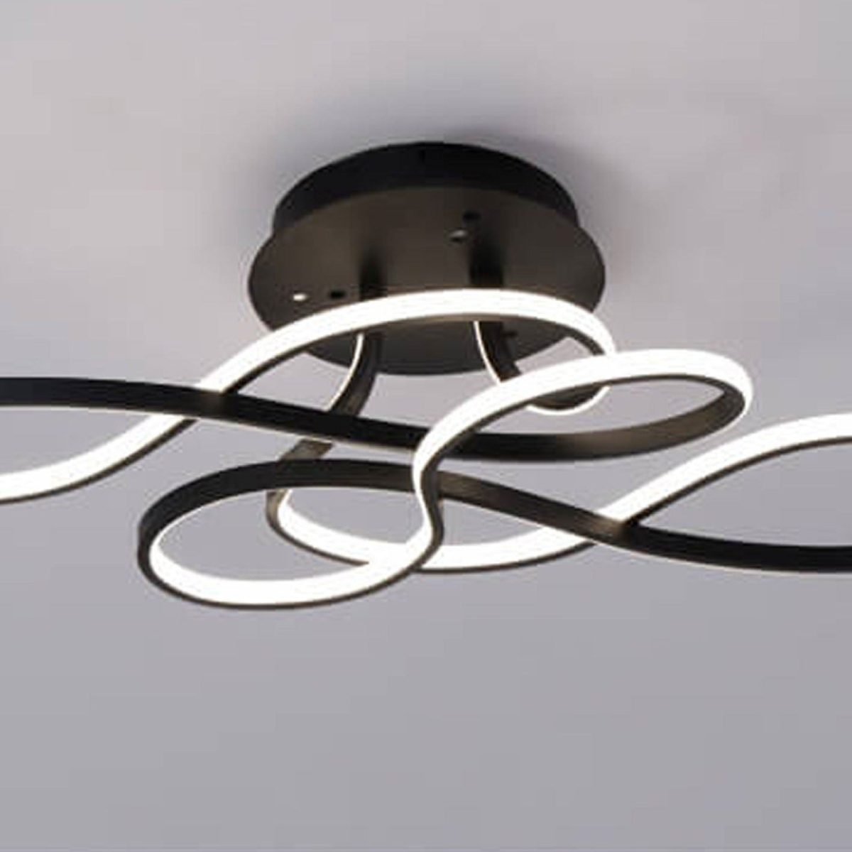 Modern Minimalist Aluminum Acrylic Line LED Flush Mount Ceiling Light - Image 9