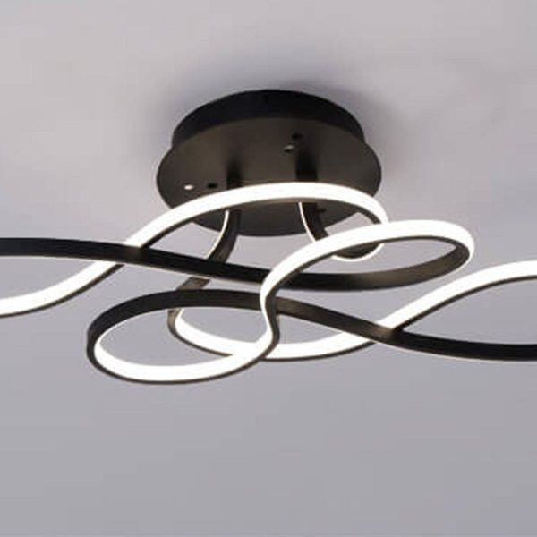 Modern Minimalist Aluminum Acrylic Line LED Flush Mount Ceiling Light - Image 9