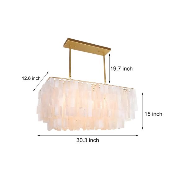 Traditional Classic Metal Capiz Shell Chandelier 3 Bulbs - Image 4