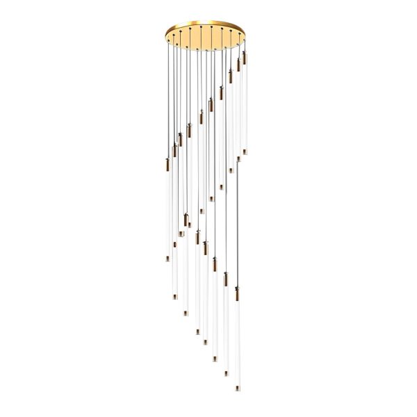 Spiral Creative Long Strip LED Modern Duplex Staircase Chandelier Light - Image 21