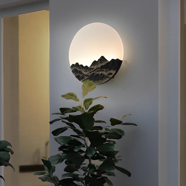 Round Creative Mountain Scenery LED Waterproof Modern Outdoor Wall Lamp - Image 4