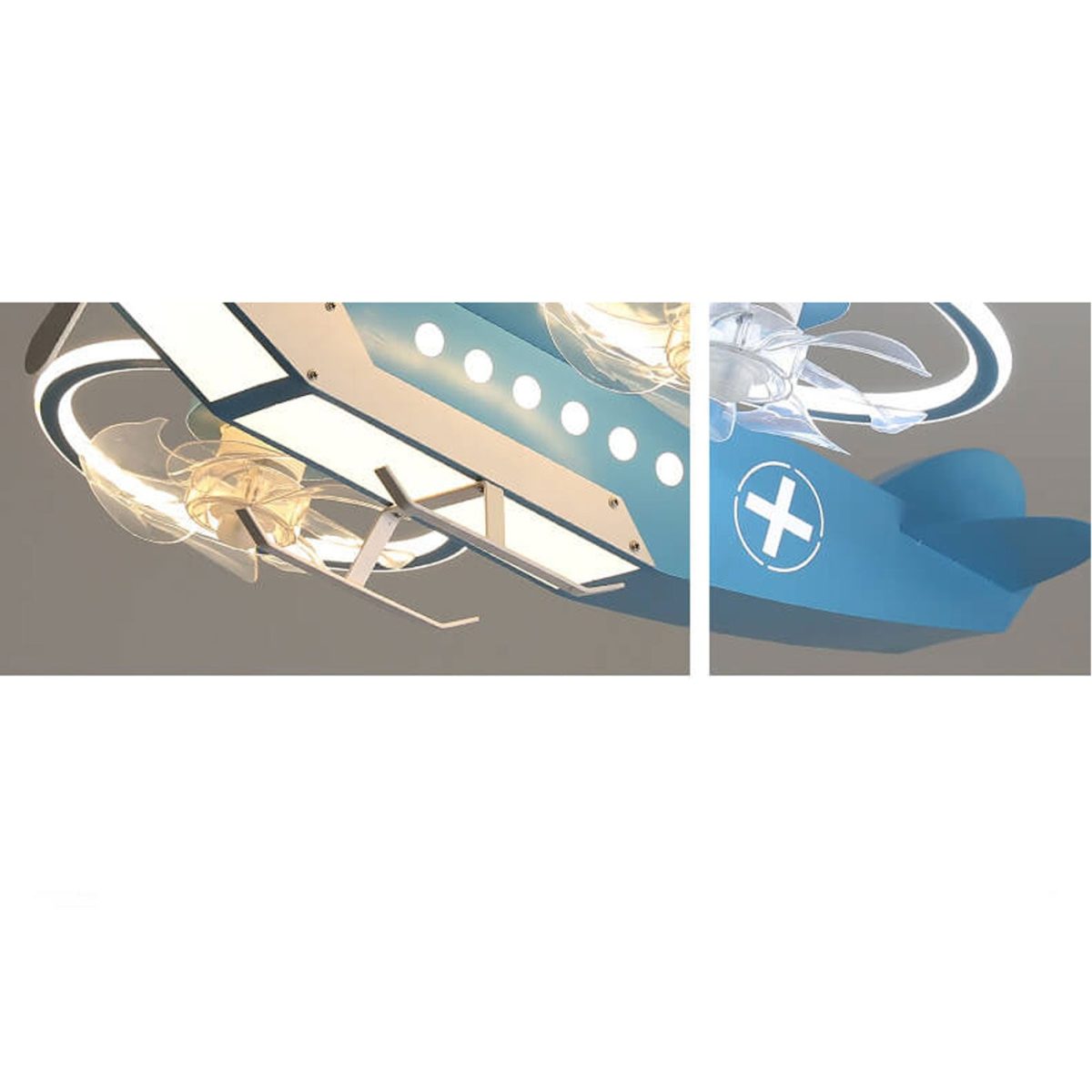 Creative Cartoon Aircraft Kids Flush Mount Ceiling Fan Light - Image 15