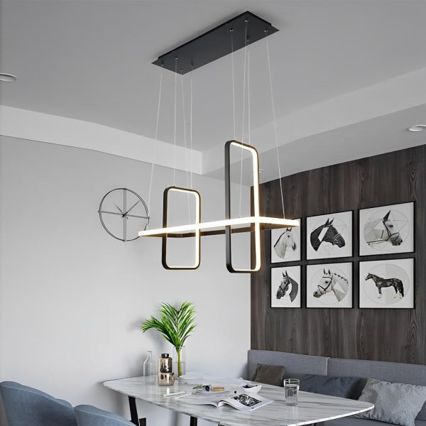 Rectangular LED Modern Chandeliers Pendant Light Hanging Ceiling Lights - Image 4