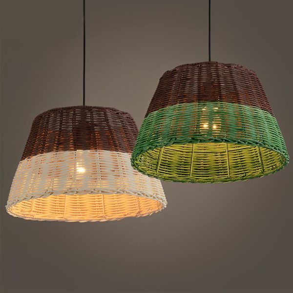 Retro Rattan Industrial Style Chandelier Pendant Light Hanging Lamp - Image 4