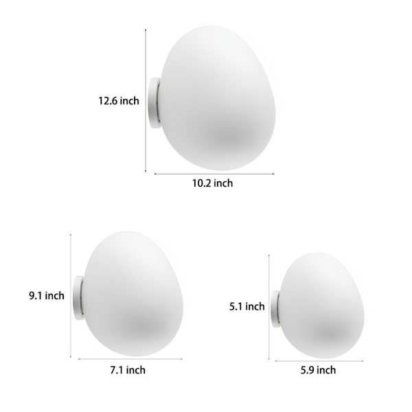 Cobblestones Pebbles Glass LED Minimalist White Nordic Wall Lights Fixture - Image 4