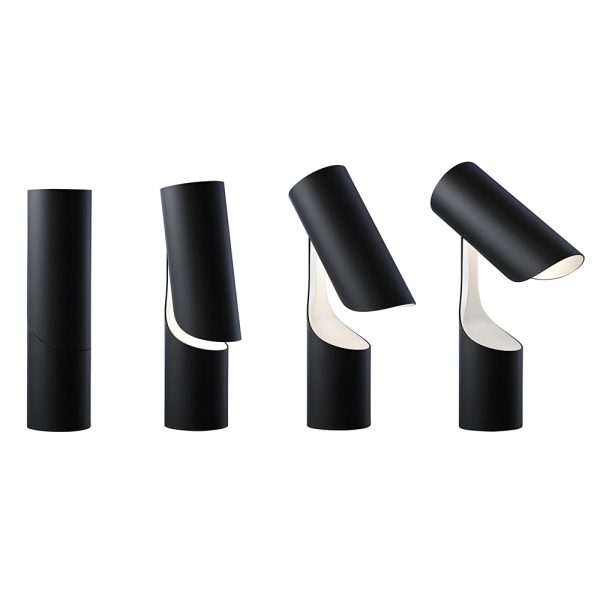 Nordic Black LED Desk Lamp with Adjustable Cylinder Design - Image 4
