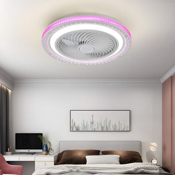 19.7" Bladeless Ceiling Fan with LED Light and Remote - Image 3