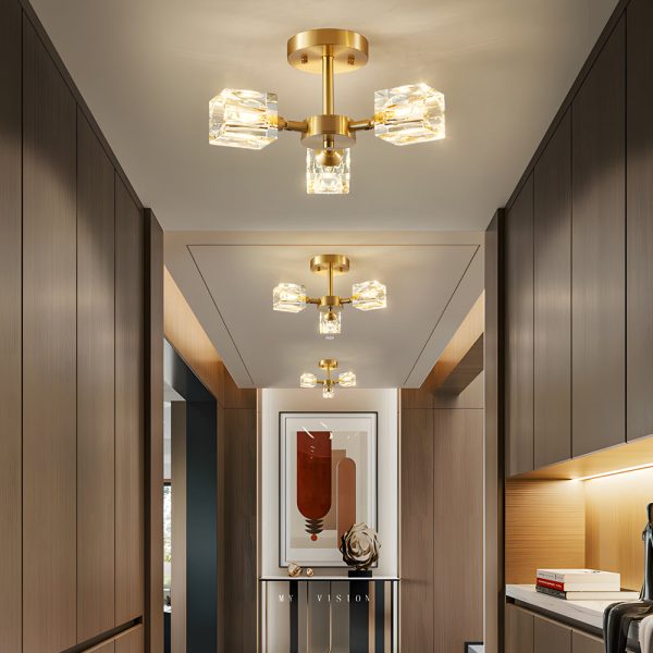 3/4/5/6-Light 180?? Adjustable Crystal Shades Ceiling Light Fixture - Image 2