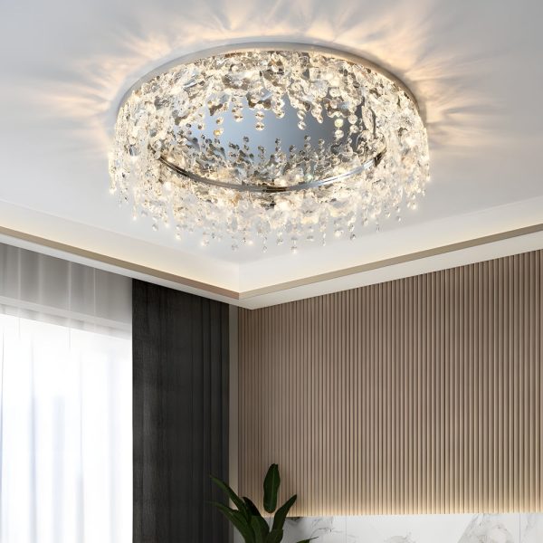 Round Crystal Pendant Tassels 3 Step Dimming Simple Modern Ceiling Lamp - Image 4