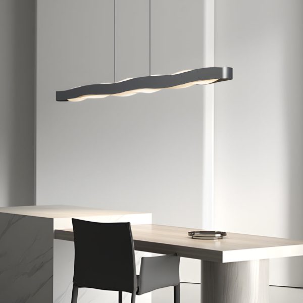 1-Light Linear Wavy Round LED Pendant Light - Image 4