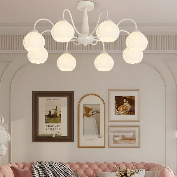 8 Round Flowers Bell Orchid Three Step Dimming Modern Ceiling Lights Fixture - Image 2