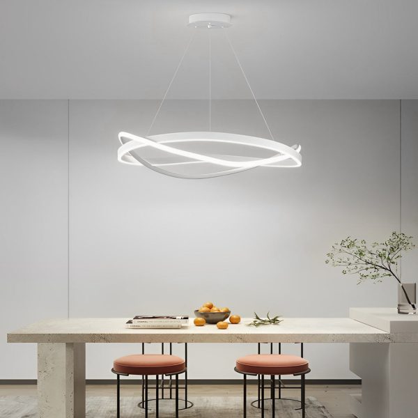 Circular Wave Rings Three Step Dimming Minimalist Nordic Chandelier - Image 4