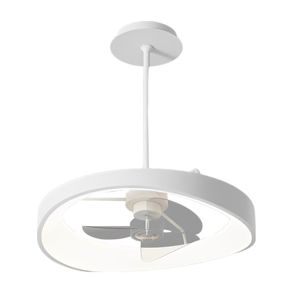 Circular Mute LED Stepless Dimming White Modern Ceiling Fans with Remote - Image 12