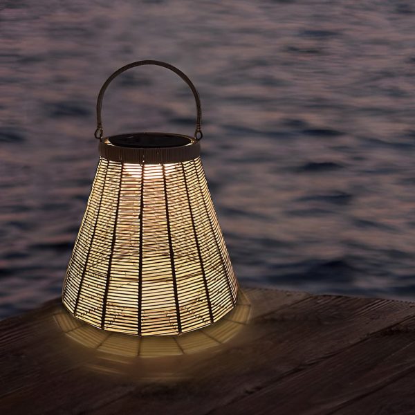 Portable Rattan LED Waterproof Retro Solar Powered Outdoor Lanterns - Image 3
