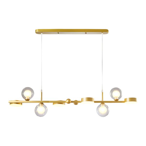 6/8-Light 3step Dimming Glass Ball LED Long Dining Room Chandelier - Image 16