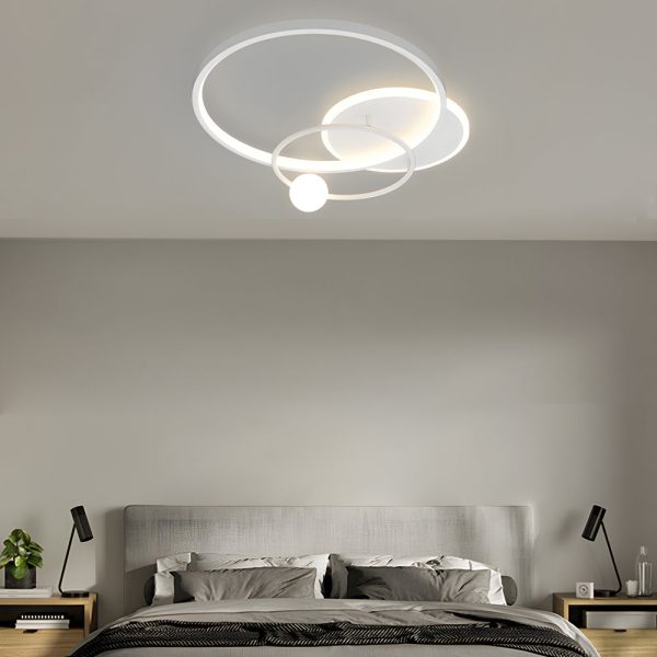 Multi-circle LED Flush Ceiling Light - Gold/Balck/White - Image 2