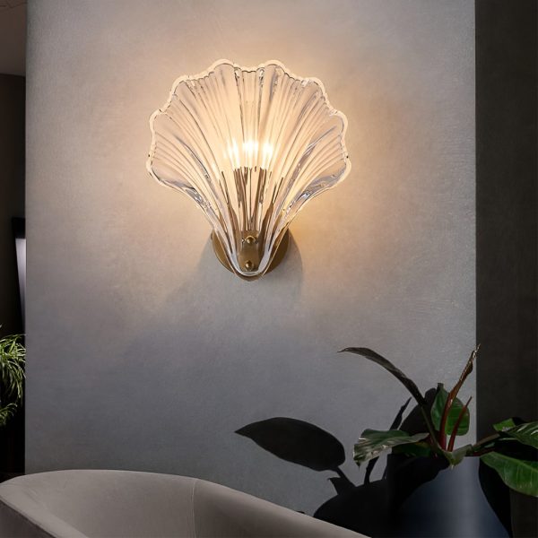 Creative Fan Shaped Glass Three Step Dimming Light LED Nordic Wall Sconce Lighting - Image 5