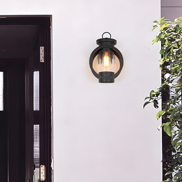 Raindrops Glass 6W LED Edison Lightbulb Black Outdoor Wall Lights - Image 4
